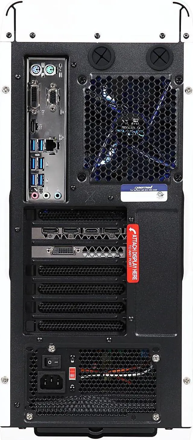 Alt view image 9 of 10 - CybertronPC VR Ready Gaming Desktop PC Titanium-1080X (White with Blue) Intel Core i7-6700K 16GB DDR4 1TB HDD GeForce GTX 1080 Windows 10 Home 64-Bit