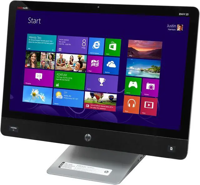 Alt view image 3 of 9 - HP Desktop PC ENVY 23-k110 (F3D51AA#ABA) Intel Core i3-4130T 4GB DDR3 1TB SATA 6G Solid State Hybrid Drive with 8GB SSD acceleration cache HDD 23" Touchscreen Windows 8.1