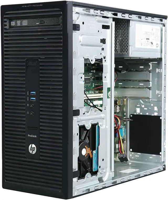 Alt view image 7 of 9 - HP Desktop Computer ProDesk 405 G2 Microtower (J6D48UT#ABA) A8-Series APU A8-6410 (2.00 GHz) 4 GB DDR3 500 GB HDD AMD Radeon HD 8400 Windows 8.1 Pro 64-Bit