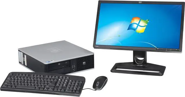 Main image of HP DC7900 Small Form Factor Desktop PC Bundle with Core 2 Duo 3.0GHz, 4GB Memory, 1TB HDD, Windows 7 Professional 64-Bit.
22" HP ZR22W Widescreen LCD, keyboard and mouse included