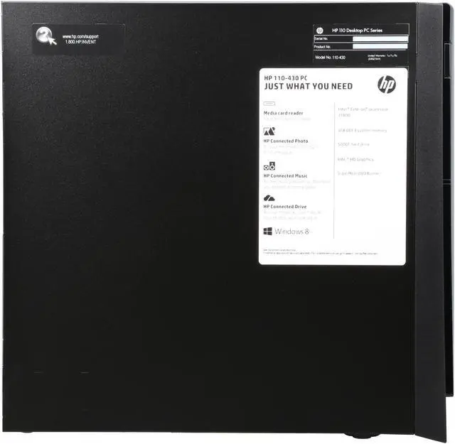 Alt view image 4 of 9 - HP Desktop PC 110-430 (J4W31AA#ABA) Intel Celeron J1800 4 GB DDR3L 500GB HDD Intel HD Graphics Windows 8.1 64-Bit