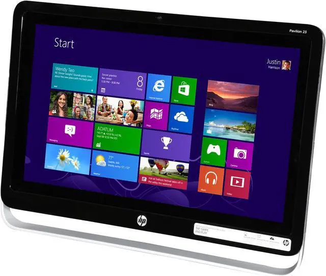 Alt view image 3 of 7 - HP All-in-One PC Pavilion TouchSmart 23-h110 AMD A8-6500T 4GB DDR3 500GB HDD AMD Radeon HD 8550D Windows 8.1 64-Bit