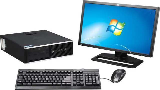 Main image of HP Elite 8000 [Microsoft Authorized Recertified] Small Form Factor Desktop PC + Monitor Bundle with Intel Core 2 Duo 3.0GHz, 4GB DDR3, 1TB HDD, DVDROM, Windows 7 Professional 64 Bit, 22" HP ZR22W Wide
