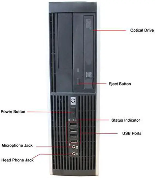 Alt view image 3 of 4 - HP Desktop Computer ELITE 8000 Intel Core 2 Duo E8400 4GB DDR3 160GB HDD Intel GMA 4500 Windows 7 Professional 64-bit