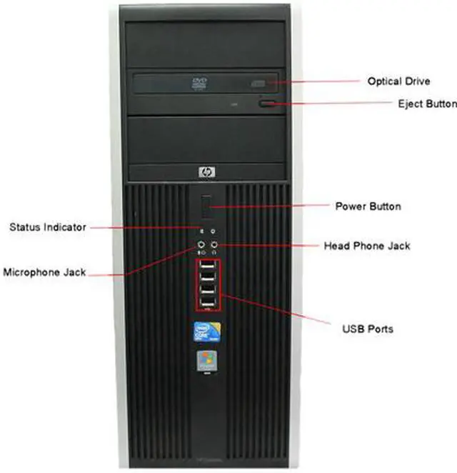 Alt view image 3 of 4 - HP Desktop Computer Elite 8000 Intel Core 2 Duo E8400 4GB DDR3 500GB HDD Intel GMA 4500 Windows 7 Professional 64-bit