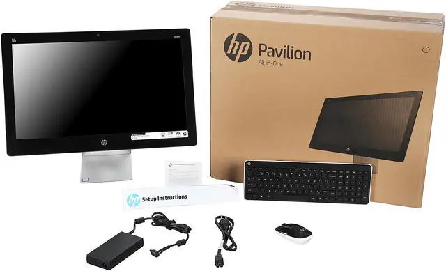 Alt view image 7 of 7 - HP All-in-One Computer Pavilion 23-q220 Intel Core i3-6100T 4 GB DDR3L 1TB HDD 23" Touchscreen Windows 10 Home 64-Bit