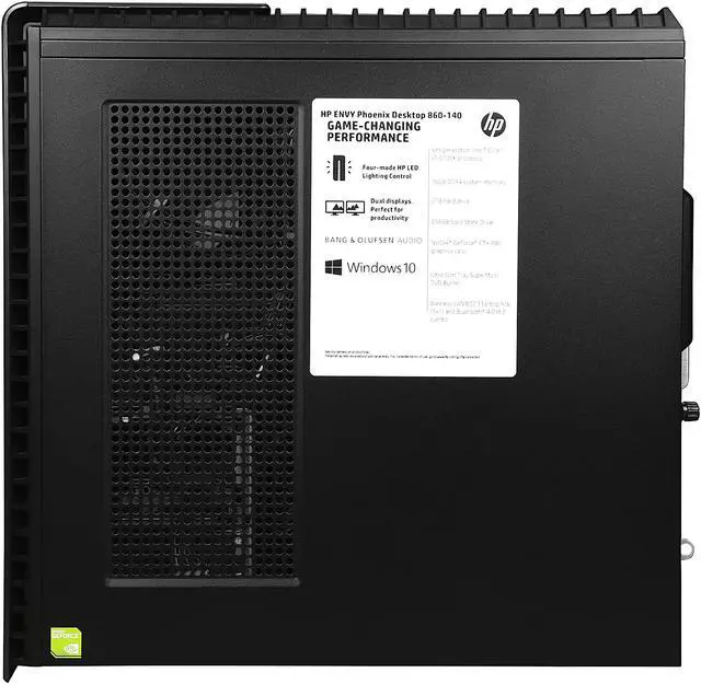 Alt view image 8 of 15 - HP Desktop Computer ENVY Phoenix 860-140 Intel Core i7-6700K 16GB DDR4 2TB HDD 256GB SSD NVIDIA GeForce GTX 980 Windows 10 Home 64-Bit