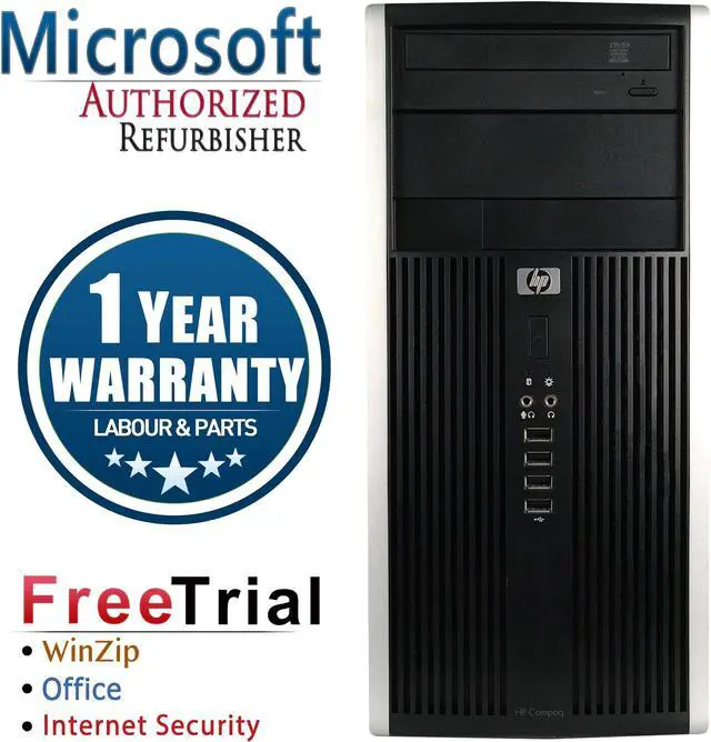 Main image of HP Desktop Computer 6000 Pro-Tower Intel Core 2 Duo E8400 8GB DDR3 2TB HDD Intel GMA 4500 Windows 10 Pro Multi-Language, English / Spanish