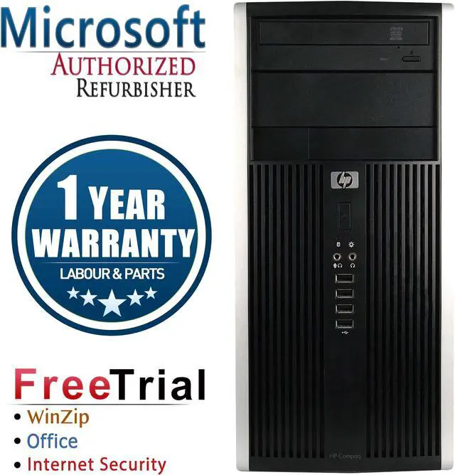 Main image of HP Desktop Computer 6000 Pro-Tower Intel Core 2 Quad Q6600 8GB DDR3 1TB HDD Intel GMA 4500 Windows 10 Pro 64-bit