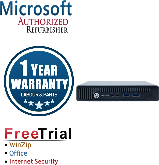 Main image of HP Desktop Computer EliteDesk 800 G1 Intel Core i5-4590T 4GB DDR3 250GB HDD Intel HD Graphics 4600 Windows 10 Pro