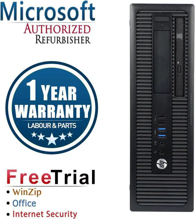 Main image of HP Desktop Computer ProDesk 600 G1 Intel Core i5-4570 8GB DDR3 1TB HDD Intel HD Graphics 4600 Windows 10 Pro