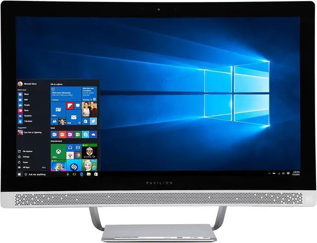 Alt view image 2 of 7 - HP All-in-One PC Pavilion 24-b010 AMD A9-9410 8GB DDR4 1TB HDD 23.8" Touchscreen Windows 10 Home 64-Bit