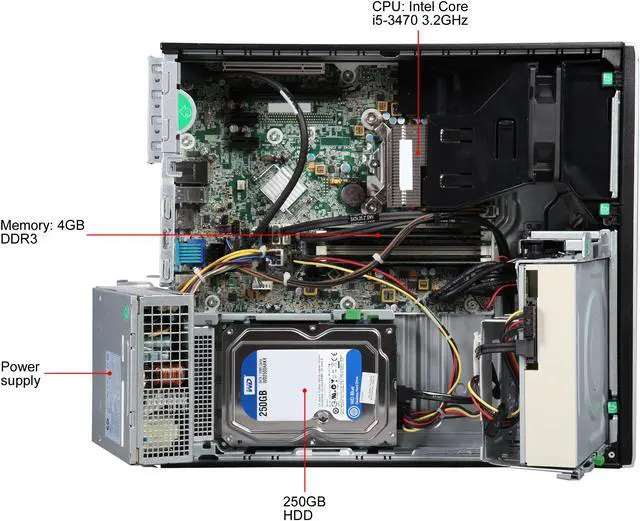 Alt view image 8 of 8 - HP Desktop Computer 6300 Intel Core i5-3470 4GB DDR3 250GB HDD Intel HD Graphics 2500 Windows 10 Pro