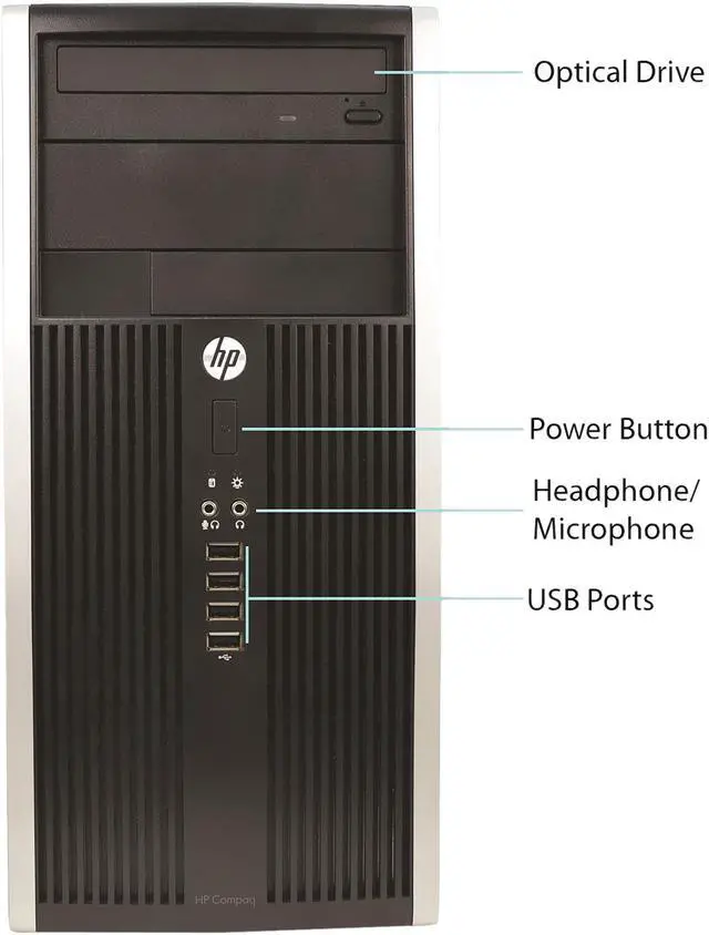 Alt view image 2 of 3 - HP 6200 Desktop Computer Intel Core i5 2nd Gen 2400 (3.10 GHz) 8 GB 500 GB HDD Windows 10 Pro 64-Bit