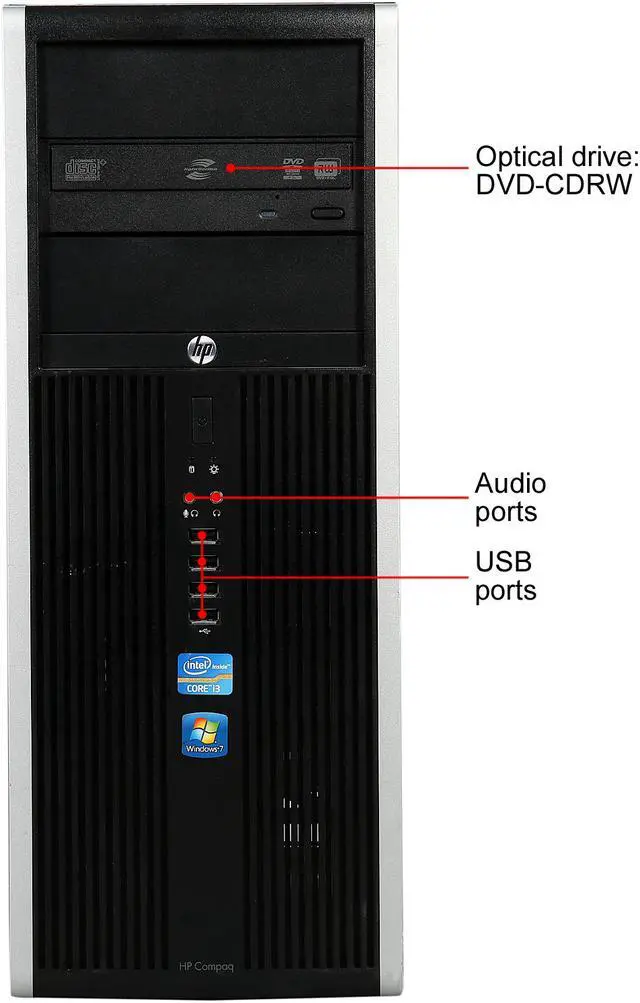 Alt view image 2 of 9 - HP Desktop PC 8200 3.00GHz 4 GB 250GB HDD Windows 7 Professional 64-Bit