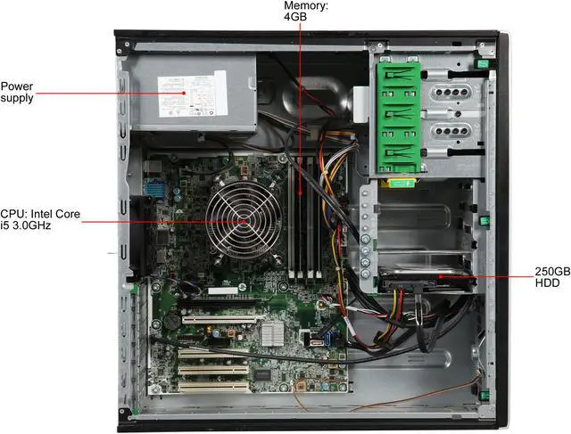 Alt view image 6 of 9 - HP Desktop PC 8200 3.00GHz 4 GB 250GB HDD Windows 7 Professional 64-Bit