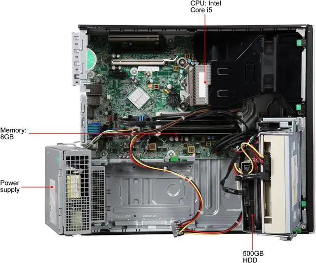 Alt view image 7 of 8 - HP Desktop PC 8200 8 GB 500GB HDD Windows 10 Pro MAR