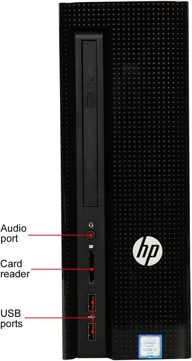 Alt view image 2 of 9 - HP Desktop Computer Slimline 260-p009 Intel Core i3-6100T 8GB DDR4 1TB HDD Windows 10 Home 64-Bit