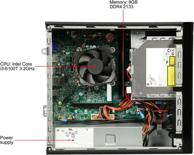 Alt view image 6 of 9 - HP Desktop Computer Slimline 260-p009 Intel Core i3-6100T 8GB DDR4 1TB HDD Windows 10 Home 64-Bit