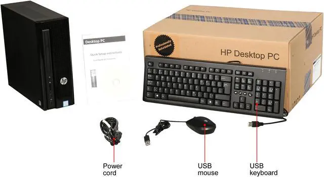 Alt view image 9 of 9 - HP Desktop Computer Slimline 260-p009 Intel Core i3-6100T 8GB DDR4 1TB HDD Windows 10 Home 64-Bit