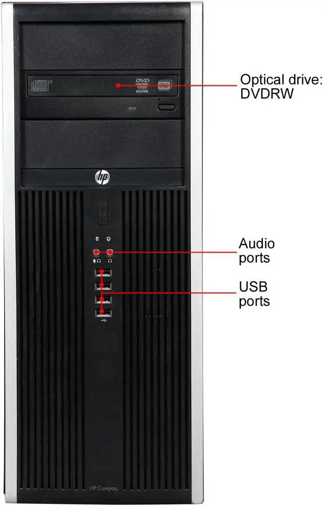 Alt view image 2 of 9 - HP Compaq Grade A Desktop PC 8200 Elite Intel Core i5-2400 4 GB 250GB HDD Intel HD Graphics 2000 Windows 10 Home 64-Bit