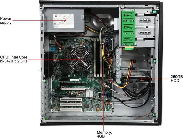 Alt view image 6 of 9 - HP Compaq Grade A Desktop PC 8300 Elite Intel Core i5-3470 4 GB 250GB HDD Intel HD Graphics 4000 Windows 10 Pro 64-Bit