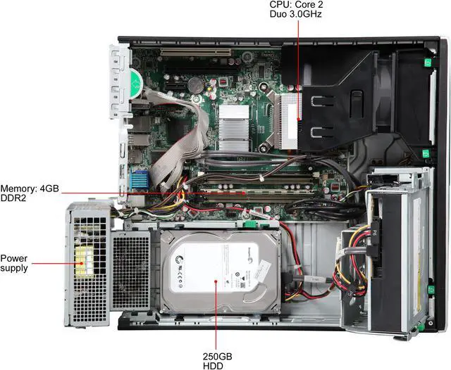 Alt view image 5 of 7 - HP Grade A Desktop Computer Elite8000 3.00GHz 4GB DDR2 250GB HDD Windows 7 Professional