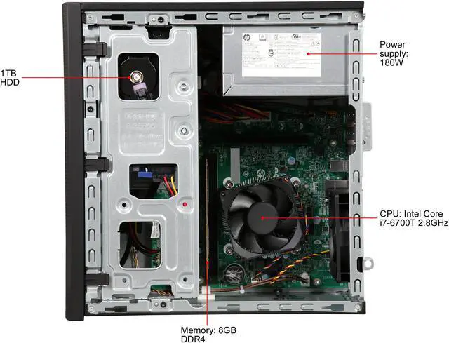 Alt view image 7 of 9 - HP Desktop PC Pavilion 510-P136 Intel Core i7-6700T 8GB DDR4 1TB HDD Intel HD Graphics 530 Windows 10 Home 64-Bit