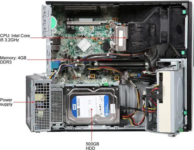 Alt view image 7 of 8 - HP B Grade Desktop Computer 8300 Elite Intel Core i5-3470 4GB DDR3 500GB HDD Intel HD Graphics 2500 Windows 10 Pro