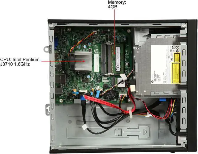 Alt view image 6 of 9 - HP Desktop Computer Slimline 260-a010 Pentium J3710 (1.60 GHz) 4 GB 1 TB HDD Windows 10 Home (Certified Refurbished, Grade A)