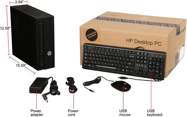 Alt view image 9 of 9 - HP Desktop Computer Slimline 260-a010 Pentium J3710 (1.60 GHz) 4 GB 1 TB HDD Windows 10 Home (Certified Refurbished, Grade A)