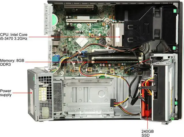 Alt view image 7 of 8 - HP Grade A Desktop Computer 8300 SFF Intel Core i5 3rd Gen 3470 (3.20GHz) 8GB DDR3 240 GB SSD Windows 10 Pro 64-Bit