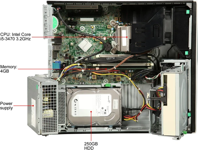Alt view image 6 of 8 - HP Compaq Desktop Computer 6300 Pro Intel Core i5-3470 4 GB 250GB HDD Windows 10 Pro 64-Bit