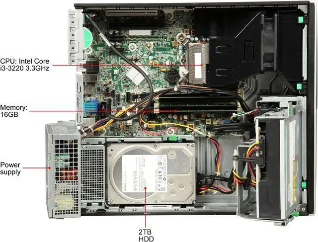 Alt view image 6 of 8 - HP Compaq Desktop Computer 6300 Pro Intel Core i3-3220 16 GB 2TB HDD Windows 10 Pro 64-Bit