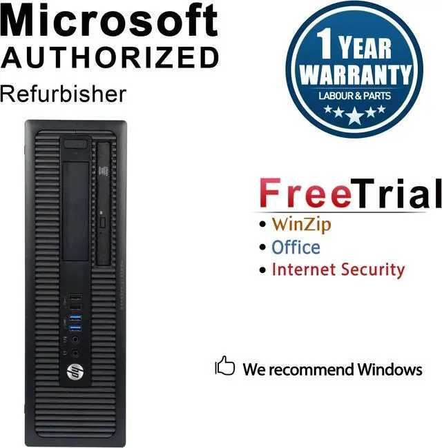 Main image of Refurbished HP ProDesk 600 G1 Slim/Small Form Factor Intel Core i3 4130 3.40 GHz / 8 GB DDR3 / 240 GB SSD + 500 GB HDD / DVD / WIFI / Windows 10 Pro 64-bit