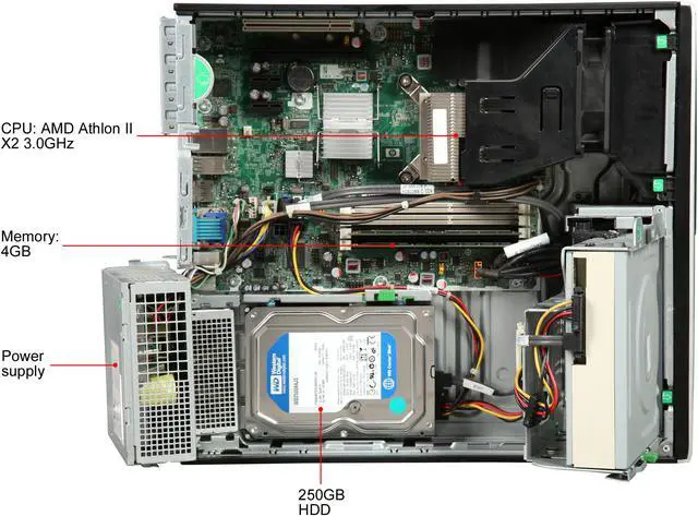 Alt view image 7 of 8 - HP Grade B Desktop Computer 6005 AMD Athlon II X2 B24 4 GB 250GB HDD Windows 10 Pro 64-Bit