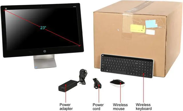 Alt view image 8 of 8 - HP All-in-One Computer Pavilion 23-q113w Intel Core i3-4170T 6GB DDR3 1TB HDD 23" Windows 10 Pro 64-Bit