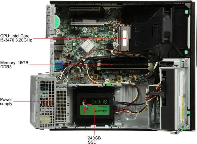 Alt view image 7 of 8 - HP Desktop Computer Elite 8300 Intel Core i5-3470 16GB DDR3 240GB SSD Windows 10 Pro