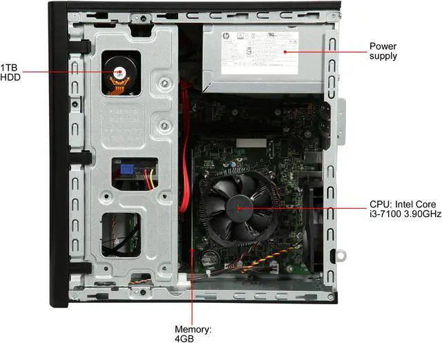 Alt view image 6 of 9 - HP Grade A Desktop Computer Pavilion 570-P054 Intel Core i3-7100 4GB DDR4 1TB HDD Intel HD Graphics 630 Windows 10 Home 64-Bit