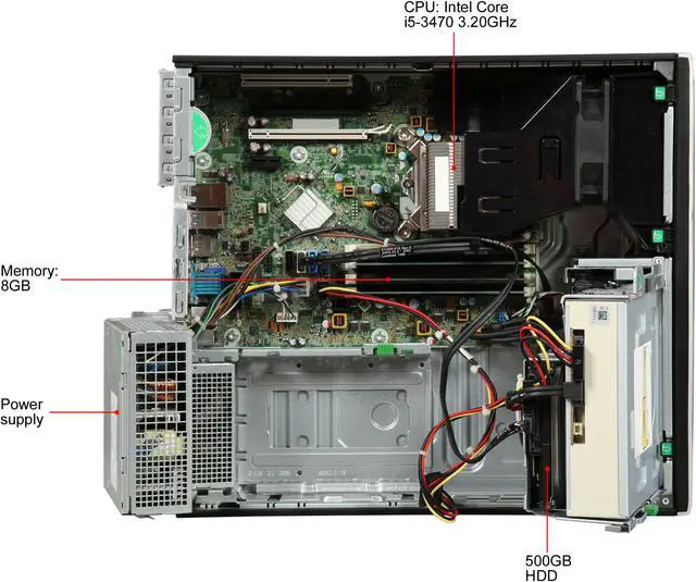 Alt view image 6 of 8 - HP Grade A Desktop Computer 8300 Intel Core i5 3rd Gen 3470 (3.20 GHz) 8 GB DDR3 500 GB HDD Windows 7 Professional 64-Bit USB Wi-Fi