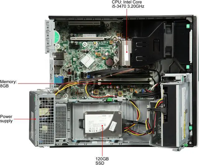 Alt view image 6 of 8 - HP Compaq Grade A Desktop Computer Elite 8300 Intel Core i5-3470 8GB DDR3 120GB SSD Intel HD Graphics 2500 Windows 7 Professional 64-Bit