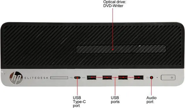 Alt view image 2 of 8 - HP Desktop Computer EliteDesk 705 G4 4PG34UT#ABA AMD Ryzen 5 2400G 8GB DDR4 256 GB PCIe NVMe SSD AMD Radeon Vega 11 Windows 10 Pro