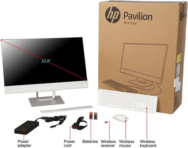 Alt view image 7 of 7 - HP All-in-One Computer Pavilion 24-x012ds Intel Core i5-7400T 8GB DDR4 16 GB Optane Memory 1TB HDD 23.8" Touchscreen Windows 10 Home 64-Bit