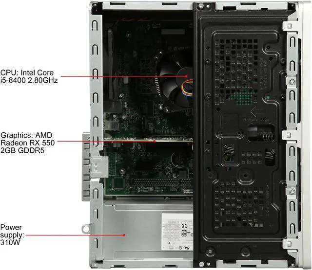 Alt view image 6 of 9 - HP Gaming Desktop Pavilion 590-p0057c Intel Core i5-8400 16GB DDR4 1TB HDD AMD Radeon RX 550 Windows 10 Home 64-bit