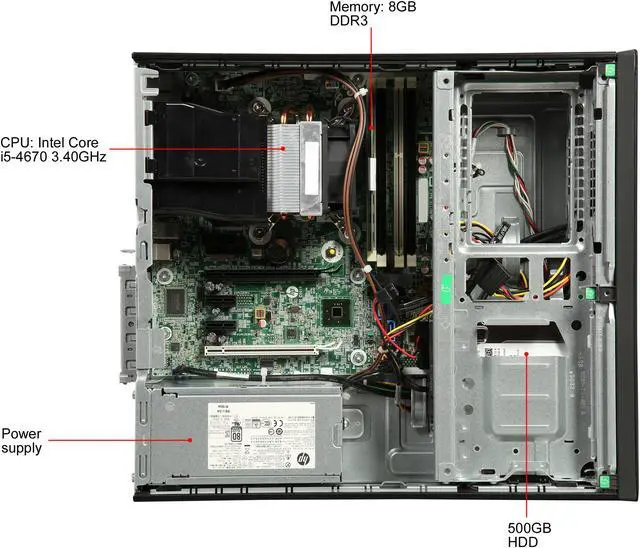 Alt view image 7 of 8 - HP Desktop Computer EliteDesk 800 G1 Intel Core i5 4th Gen 4670 (3.40 GHz) 8 GB DDR3 500 GB HDD Windows 10 Pro 64-bit 1 Year Warranty