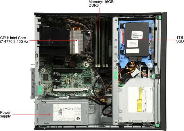 Alt view image 6 of 8 - HP Grade A Desktop Computer EliteDesk 800 G1 Intel Core i7 4th Gen 4770 (3.40 GHz) 16 GB DDR3 1 TB SSD Windows 10 Pro 64-bit 1 Year Warranty