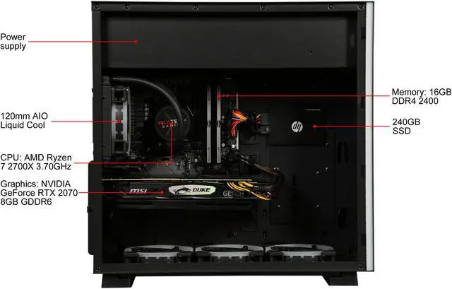 Alt view image 16 of 20 - Skytech Gaming Desktop ST-ORACLEX-2700X-2070 AMD Ryzen 7 2700X 16GB DDR4 1TB HDD 240GB SSD GeForce RTX 2070 Windows 10 Home 64-bit