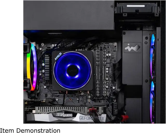 Alt view image 7 of 9 - SkyTech Omega Mini - Gaming Computer PC Desktop - Ryzen 7 2700X 8-Core 3.70 GHz, NVIDIA GeForce RTX 2060 6 GB, 250 GB SSD, 1 TB HDD, 16 GB DDR4, RGB, AC WiFi, Windows 10 Home 64-bit