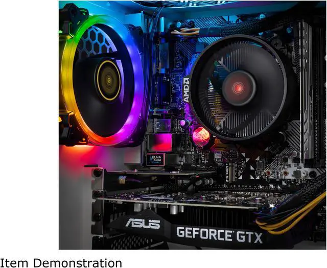Alt view image 6 of 7 - SkyTech Omega S - Gaming Computer PC Desktop - Ryzen 5 1600 6-Core 3.2 GHz, NVIDIA GeForce GTX 1660 Ti 6 GB, 500 GB SSD, 8 GB DDR4, RGB, AC WiFi, Windows 10 Home 64-bit