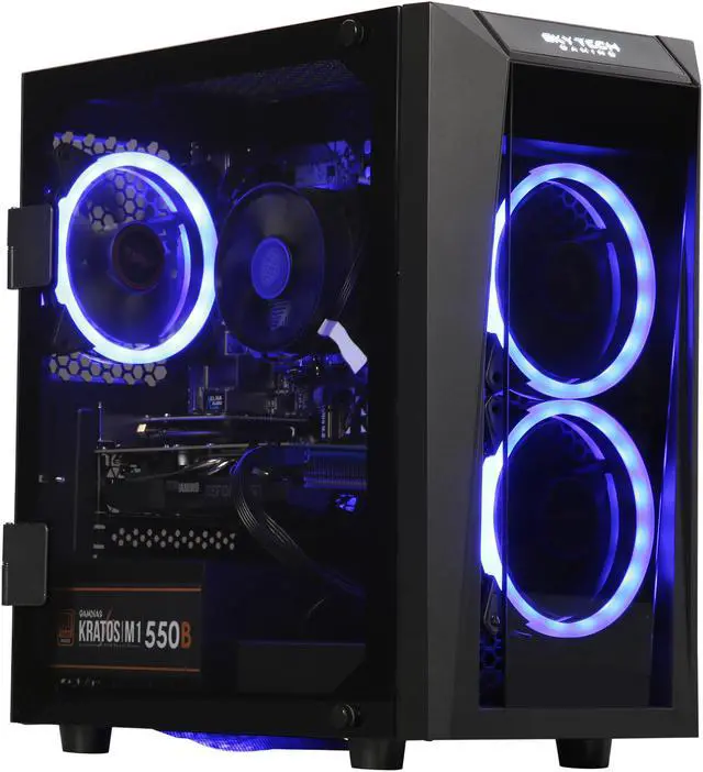 Alt view image 3 of 19 - SkyTech - Gaming Desktop PC - Ryzen 5 2600 (3.40 GHz), NVIDIA GeForce GTX 1660 6 GB, 500 GB SSD, 8 GB DDR4, RGB, AC WiFi, Windows 10 Home 64-bit, Blaze II